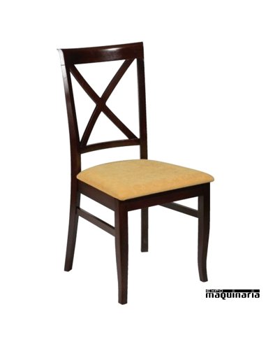 Silla madera de haya tapizada FABRUJAS
