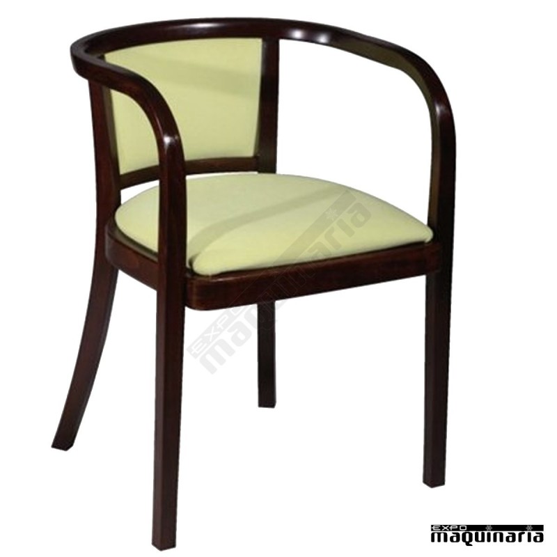 Sillon hosteleria madera tapizado FABASILEA verde