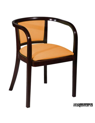 Sillon hosteleria madera tapizado FABASILEA naranja