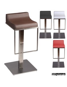 Taburete bar  FAMALMOE-T inox-polipiel