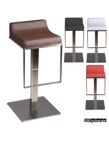 Taburete bar  FAMALMOE-T inox-polipiel