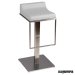 Taburete bar  FAMALMOE-T inox-polipiel color blanco
