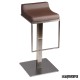 Taburete bar FAMALMOE-T inox-polipiel color marron