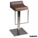 Taburete bar  FAMALMOE-T inox-polipiel color marron