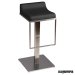 Taburete bar  FAMALMOE-T inox-polipiel color negro