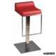 Taburete bar FAMALMOE-T inox-polipiel color rojo