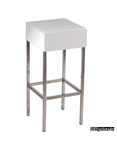 Taburete tapizado alto FANORUEGA-T blanco
