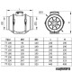 Medidas Ventilador de conducto con temporizador ARTT100T