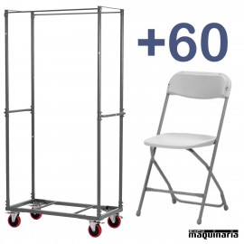 Conjunto de 60 sillas+carro