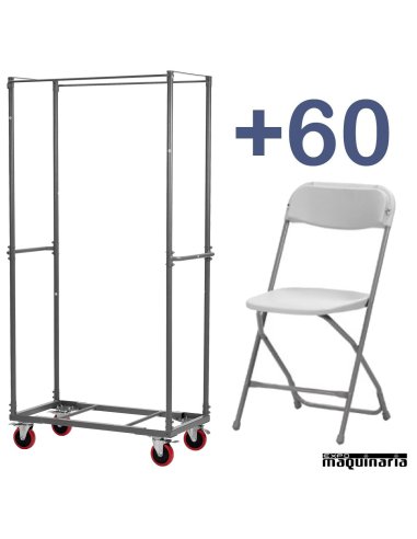 Conjunto de 60 sillas+carro