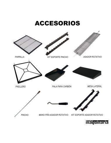 Barbacoa carbon hierro fundido ARBBQ-M80 accesorios