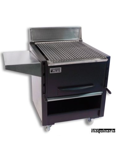 Barbacoa carbon hierro fundido ARBBQ-10 con mesa a la izquierda