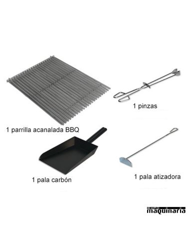 Barbacoa carbon hierro fundido ARBBQ-10 accesorios incluidos