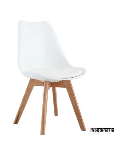 Sillas de madera y poliéster DL810 blanca