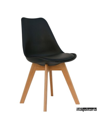 Sillas de madera y poliéster DL810 negra