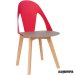 Sillas de madera y poliéster DL660 rojo-beige