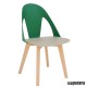 Sillas de madera y poliéster DL660 verde-beige