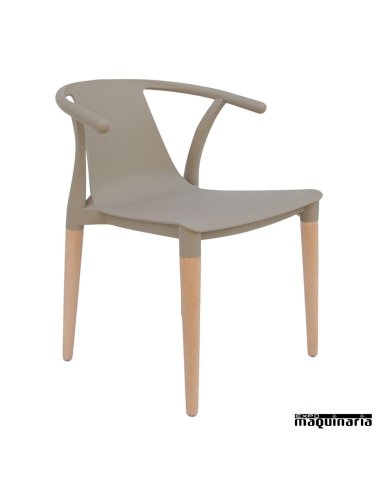 Sillas con brazos madera DL666 beige