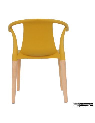 Sillas con brazos madera DL666 mostaza