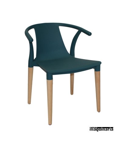 Sillas con brazos madera DL666 tuquesa