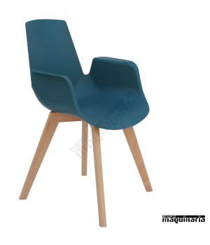 Sillón madera hostelería DL658 turquesa