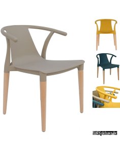 Sillas con brazos madera DL666