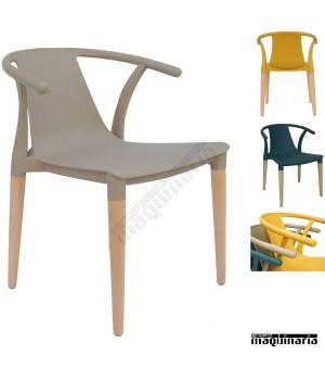 Sillas con brazos madera DL666