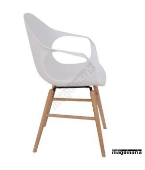 Silla con brazos hosteleria DL803 color blanco