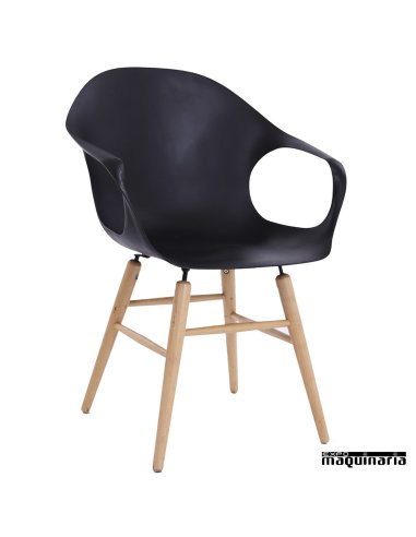 Silla con brazos hosteleria DL803 color negro