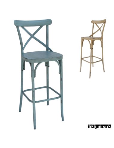 Taburete vintage de acero DL-T-BRIGANTIQUE