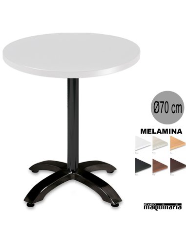 Mesa melamina 3R54MER redonda blanca