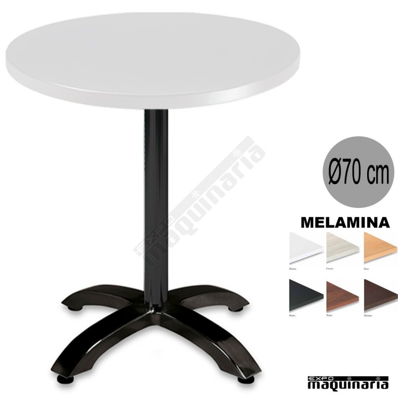 Mesa melamina 3R54MER redonda blanca