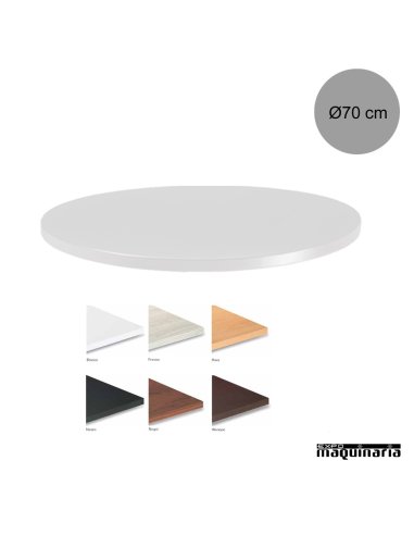 Tablero para mesas de Melamina Ø70 cm
