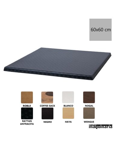 Tablero Werzalit 60x60 rattan antracita NICG664