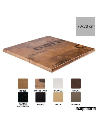 Tablero Werzalit cuadrado Coffee Sack NIGH999