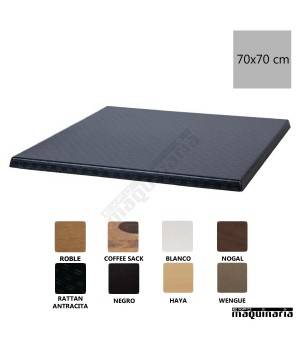 Tablero para mesa 70x70 rattan antracita NICG665