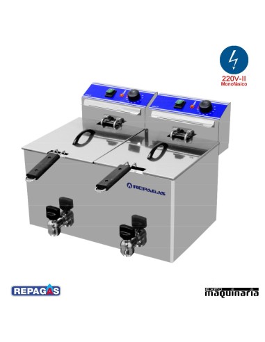 Freidora eléctrica de sobremesa RGFE7+7M de 7+7 litros