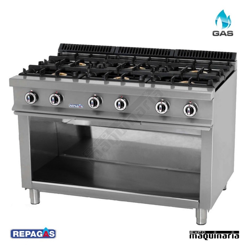 Cocina industrial Repagas RGCG-760 seis quemadores de gas