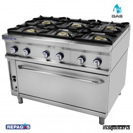 Cocina industrial Repagas RGCG-961H seis quemadores con horno