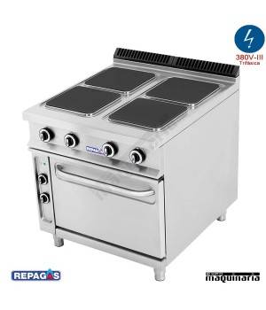 Cocina industrial electrica Repagas CE-941 cuatro placas y horno