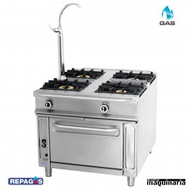 Cocina industrial Repagas RGC1141 cuatro quemadores de gas y horno