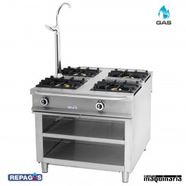 Cocina industrial Repagas C-1140 4 quemadores gas con Grifo