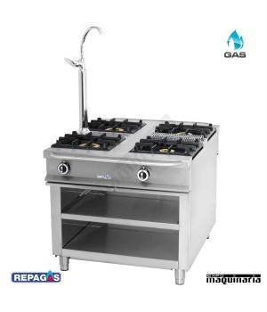 Cocina industrial Repagas C-1140 4 quemadores gas con Grifo