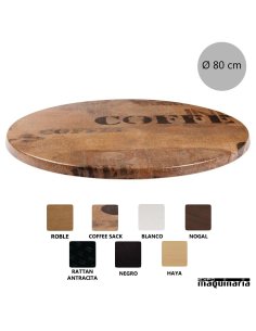 Tablero werzalit imitación rattan Ø80 NICG663