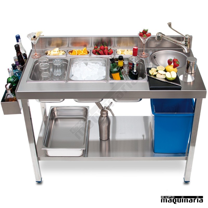 Mesa de Coctelería de Acero inox 