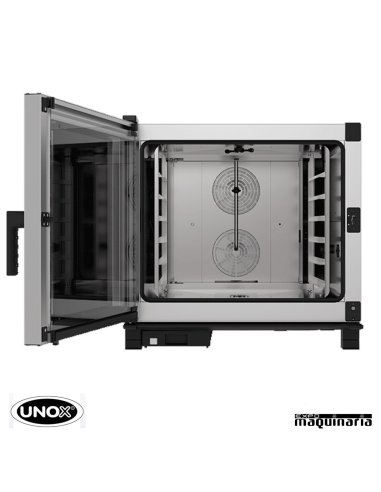 Horno de gas Unox GN 2/1 CHEFTOP digital UNXEVC0621GPR abierto