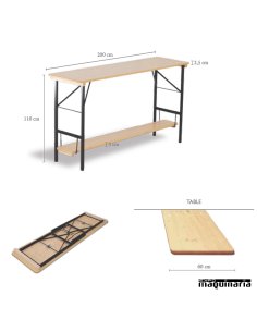 Mesa plegable alta Catering de madera STANDUP 2
