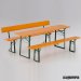 Mesa plegable catering con bancos de madera DOLOMIT banco con respaldo