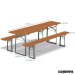 Mesa plegable catering con bancos de madera DOLOMIT 