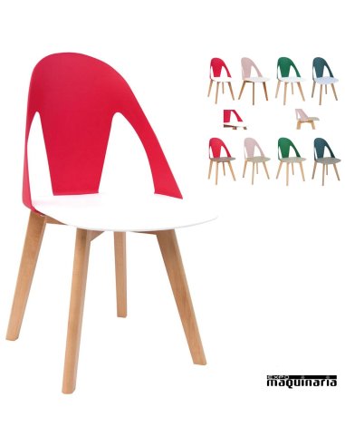 Sillas de madera y poliéster DL660
